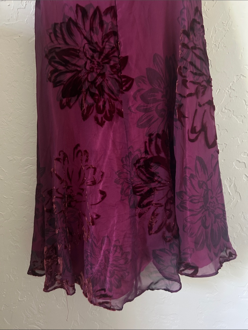 Robbie Bee Halter Dress in Plum with Black Floral Burnout - Picture 7 of 8